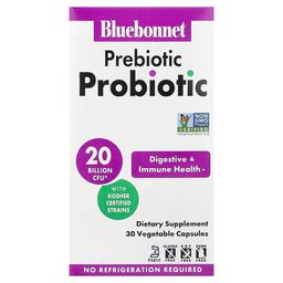 블루보넷 뉴트리션 Bluebonnet Nutrition, 프리바이오틱 프로바이오틱, 베지 캡슐 30정