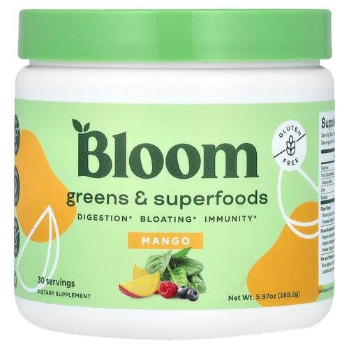 블룸 Bloom, 그린 & 슈퍼 푸드, 망고, 169.2g(5.97oz) 상품 이미지