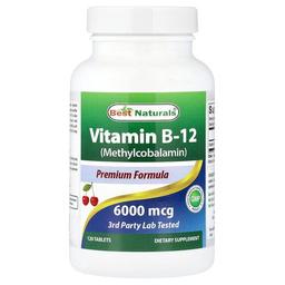 베스트 내추럴스 Best Naturals, 비타민B-12(메틸코발라민), 6,000mcg, 120정