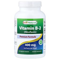 베스트 내추럴스 Best Naturals, 비타민B2(리보플라빈), 400mg, 베지 캡슐 120정