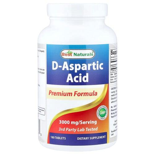 베스트 내추럴스 Best Naturals, d-아스파르트산, 180정(1정당 750mg) 상품 이미지