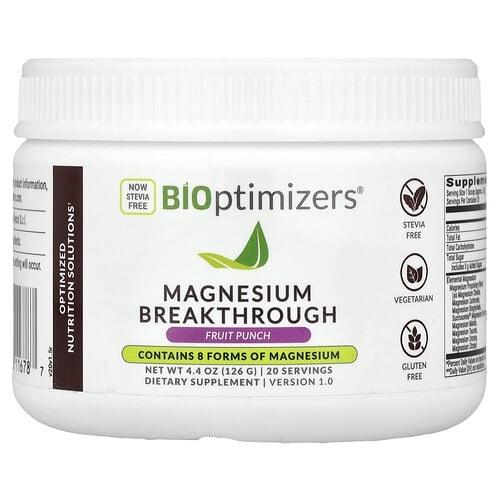 바이옵티마이저 BIOptimizers, 마그네슘 Breakthrough, 과일 펀치, 126g(4.4oz) 상세 이미지