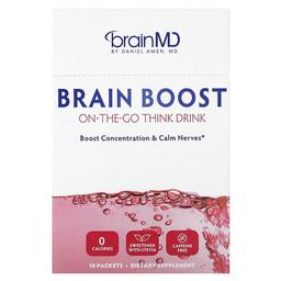 브레인MD BrainMD, 브레인 부스트, 테이크아웃 드링크 드링크, 카페인 무함유, 10팩