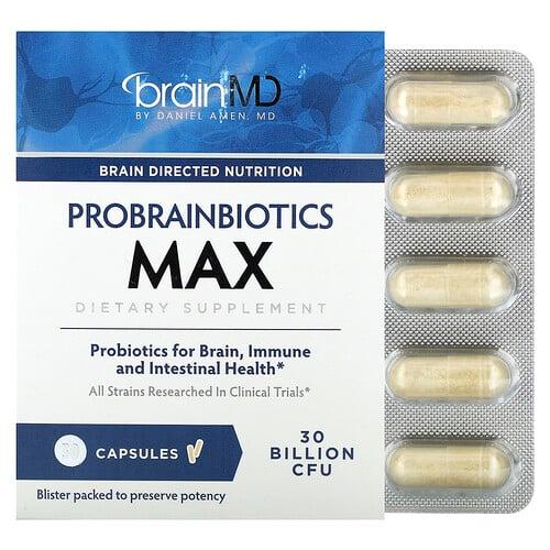 브레인MD BrainMD, Probrainbiotics 맥스, 300억CFU, 캡슐 30정 상품 이미지