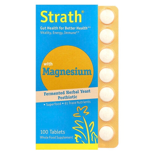 바이오 스트래스 Bio-Strath, 발효 허브 효모 포스트바이오틱, 마그네슘 함유, 100정 상세 이미지