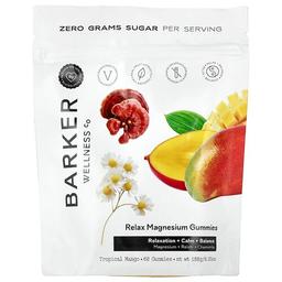 Barker Wellness Co, Relax 마그네슘 구미젤리, 트로피컬 망고, 구미젤리 60개