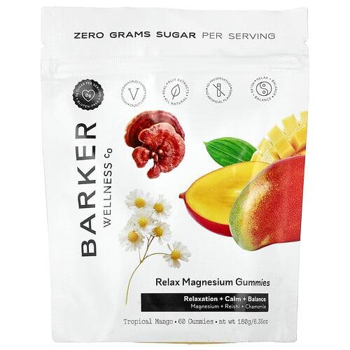 Barker Wellness Co, Relax 마그네슘 구미젤리, 트로피컬 망고, 구미젤리 60개 상품 이미지