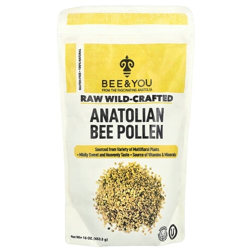 비앤유 Bee & You, 무가공 야생 재배 아나톨리아 꿀벌꽃가루, 453.5g(16oz) 상세 이미지
