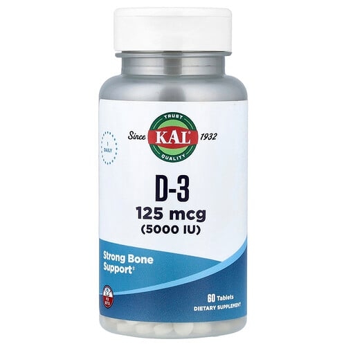 KAL, D-3, 125mcg(5,000IU), 60정 상세 이미지