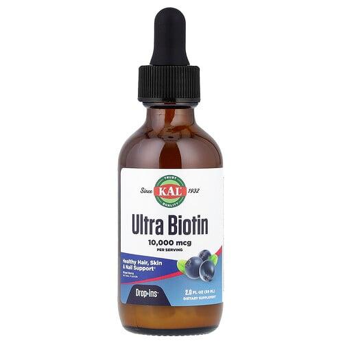 KAL, 울트라 바이오틴, 천연 믹스 베리 향, 10,000mcg, 59ml(2fl oz) 상품 이미지