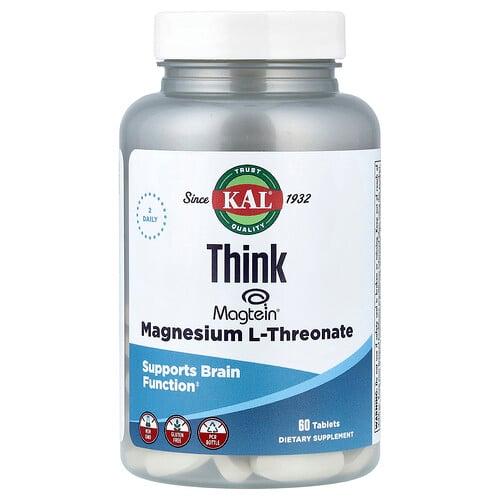 KAL, Think, 마그네슘 L-트레온산, 60정(1정당 72mg 함유) 상품 이미지