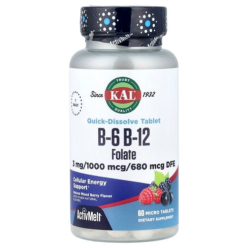 KAL, B-6 B-12 엽산, 베리, 마이크로정 60개 상세 이미지