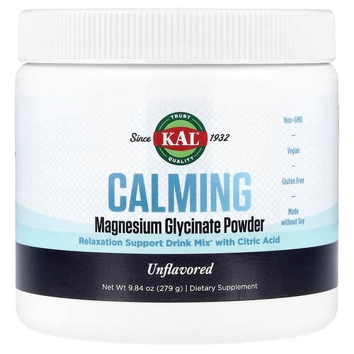 KAL, Calming 글리신마그네슘 분말, 무맛, 279g(9.84oz) 상세 이미지