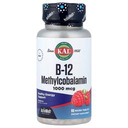 KAL, B-12 메틸코발라민, 레드 라즈베리, 90 마이크로 정