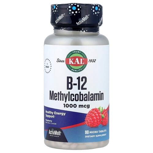 KAL, B-12 메틸코발라민, 레드 라즈베리, 90 마이크로 정 상품 이미지