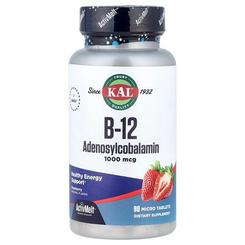 KAL, B-12 아데노실코발라민, 딸기, 1,000mcg, 마이크로정 90정 상세 이미지