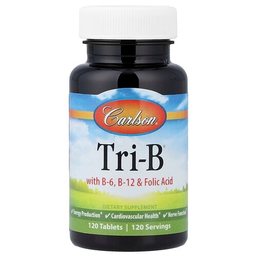 칼슨 Carlson, Tri-B®, B-6, B-12 및 엽산 함유, 120정 상세 이미지