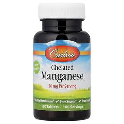 칼슨 Carlson, 킬레이트화 망간, 20mg, 100정