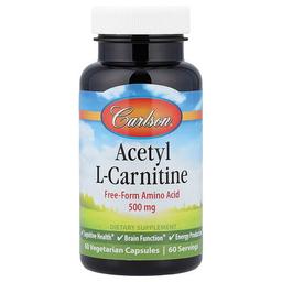칼슨 Carlson, 아세틸 l-카르니틴, 500mg, 베지 캡슐 60정