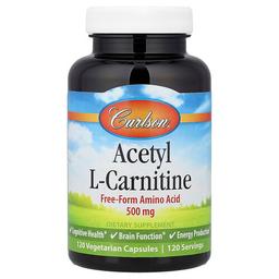 칼슨 Carlson, 아세틸-l-카르니틴, 500mg, 베지 캡슐 120정