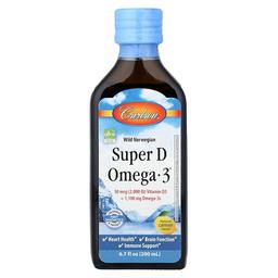 칼슨 Carlson, 야생 노르웨이산 슈퍼 D 오메가3®, 천연 레몬, 200ml(6.7fl oz)