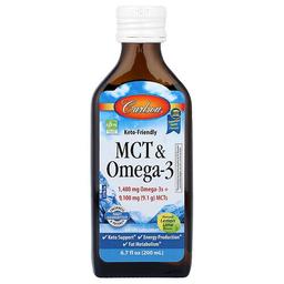 칼슨 Carlson, MCT & 오메가-3, 천연 레몬 라임, 200ml(6.7fl oz)