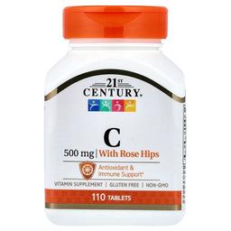 21 센츄리 21st Century, 로즈힙 함유 비타민C, 500mg, 110정