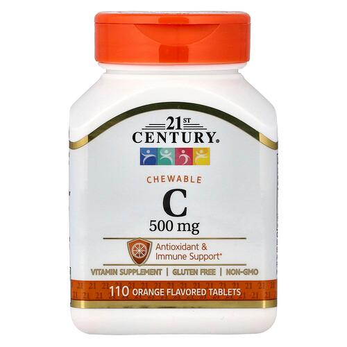 21 센츄리 21st Century, 츄어블 비타민C, 오렌지, 500mg, 110정 상품 이미지