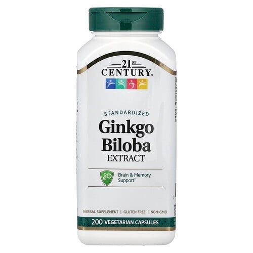 21 센츄리 21st Century, 은행나무 추출물, 표준화, 베지 캡슐 200정(캡슐 1정당 60mg) 상세 이미지