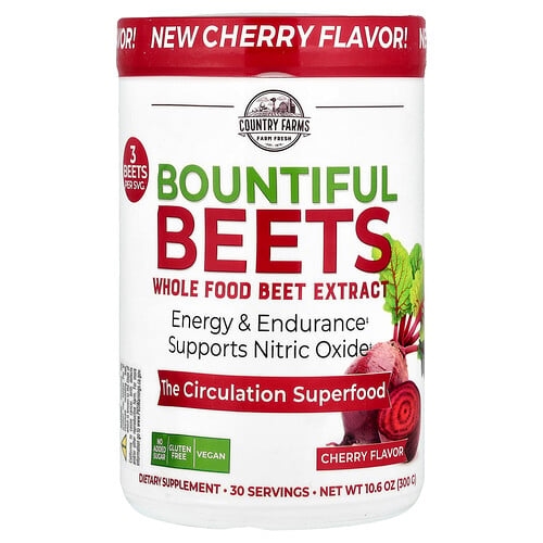 Country Farms, Bountiful Beets, 천연 사탕무 추출물, 체리 맛, 300g(10.6oz) 상세 이미지