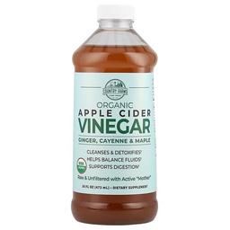 Country Farms, 유기농, 생강 함유 애플 사이더 식초, 카이엔 및 메이플, 473ml(16fl oz)