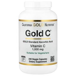 캘리포니아 골드 뉴트리션 California Gold Nutrition, Gold C®, USP 등급 비타민C, 1,000mg, 베지 캡슐 240정