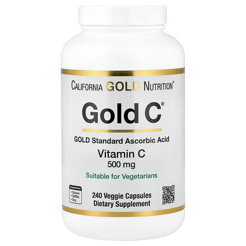 캘리포니아 골드 뉴트리션 California Gold Nutrition, Gold C®, USP 등급 Vitamin C, 500mg, 베지 캡슐 240정 상품 이미지