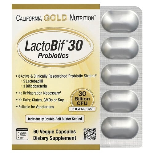 캘리포니아 골드 뉴트리션 California Gold Nutrition, LactoBif® 30 프로바이오틱, 300억CFU, 베지 캡슐 60정 상세 이미지