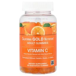 캘리포니아 골드 뉴트리션 California Gold Nutrition, 비타민C 구미젤리, 100% 베타카로틴에서 추출한 비타민A 함유, 오렌지맛, 식물성 구미젤리 90개