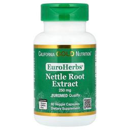 캘리포니아 골드 뉴트리션 California Gold Nutrition, EuroHerbs®, 쐐기풀 뿌리추출물, EuroMed 품질, 250mg, 베지 캡슐 60정