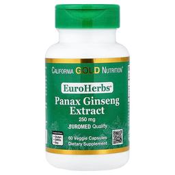 캘리포니아 골드 뉴트리션 California Gold Nutrition, EuroHerbs®, 인삼 추출물, EuroMed 품질, 250mg, 베지 캡슐 60정