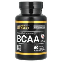 캘리포니아 골드 뉴트리션 California Gold Nutrition, BCAA, AjiPure® 분지사슬아미노산, L-류신, L-아이소류신, L-발린 2:1:1 비율로 함유, 500mg, 베지 캡슐 60정