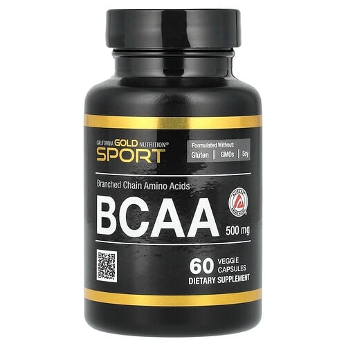 캘리포니아 골드 뉴트리션 California Gold Nutrition, BCAA, AjiPure® 분지사슬아미노산, L-류신, L-아이소류신, L-발린 2:1:1 비율로 함유, 500mg, 베지 캡슐 60정 상세 이미지