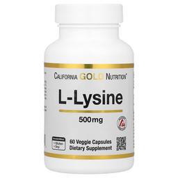 캘리포니아 골드 뉴트리션 California Gold Nutrition, L-라이신, 500 mg, 베지 캡슐 60정