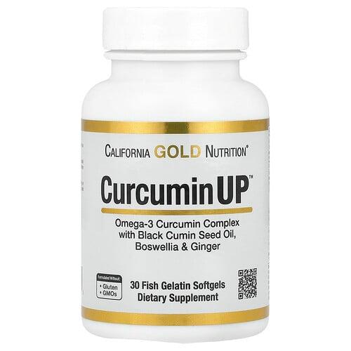 캘리포니아 골드 뉴트리션 California Gold Nutrition, CurcuminUP™ 오메가3 커큐민 복합체, 블랙 커민 씨오일, 보스웰리아 및 생강 함유, 피쉬 젤라틴 소프트젤 30정 상품 이미지