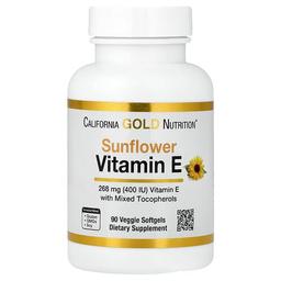 캘리포니아 골드 뉴트리션 California Gold Nutrition, 해바라기 비타민E, 혼합 토코페롤 함유, 400IU, 베지 소프트젤 90정