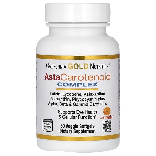캘리포니아 골드 뉴트리션 California Gold Nutrition, 아스타카로티노이드 복합체, 루테인, 라이코펜, 아스타잔틴, 비타민A 함유, 베지 소프트젤 30정 상세 이미지