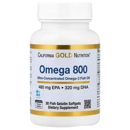 캘리포니아 골드 뉴트리션 California Gold Nutrition, Omega 800 초고농축 오메가3 피쉬 오일, kd-pur® 트리글리세리드 형태, 피쉬 젤라틴 소프트젤 30정(소프트젤당 1,000mg)