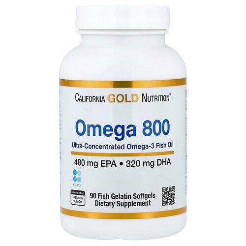 캘리포니아 골드 뉴트리션 California Gold Nutrition, 오메가 800 초고농축 오메가3 피쉬 오일, kd-pur 트리글리세리드 형태, 피쉬 젤라틴 소프트젤 90정(소프트젤 1정당 1,000mg) 상품 이미지