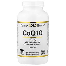캘리포니아 골드 뉴트리션 California Gold Nutrition, CoQ10, Bioperine® 흑후추추출물 함유 유비퀴논 USP, 생체이용률 향상, 100mg, 베지 캡슐 360정