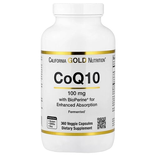 캘리포니아 골드 뉴트리션 California Gold Nutrition, CoQ10, Bioperine® 흑후추추출물 함유 유비퀴논 USP, 생체이용률 향상, 100mg, 베지 캡슐 360정 상세 이미지