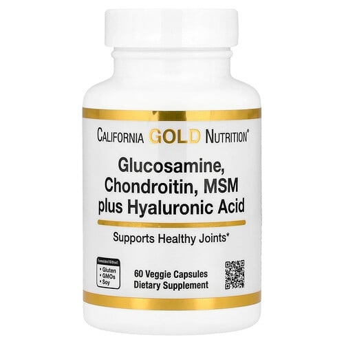 캘리포니아 골드 뉴트리션 California Gold Nutrition, 글루코사민 콘드로이틴, MSM, 히알루론산, 베지 캡슐 60정 상세 이미지