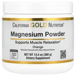 캘리포니아 골드 뉴트리션 California Gold Nutrition, 마그네슘 분말 음료, 오렌지, 380g(13.4oz)
