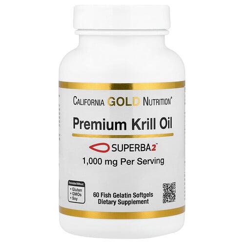캘리포니아 골드 뉴트리션 California Gold Nutrition, Superba2™ 함유 프리미엄 크릴 오일, 1,000mg, 소프트젤 60정 상품 이미지